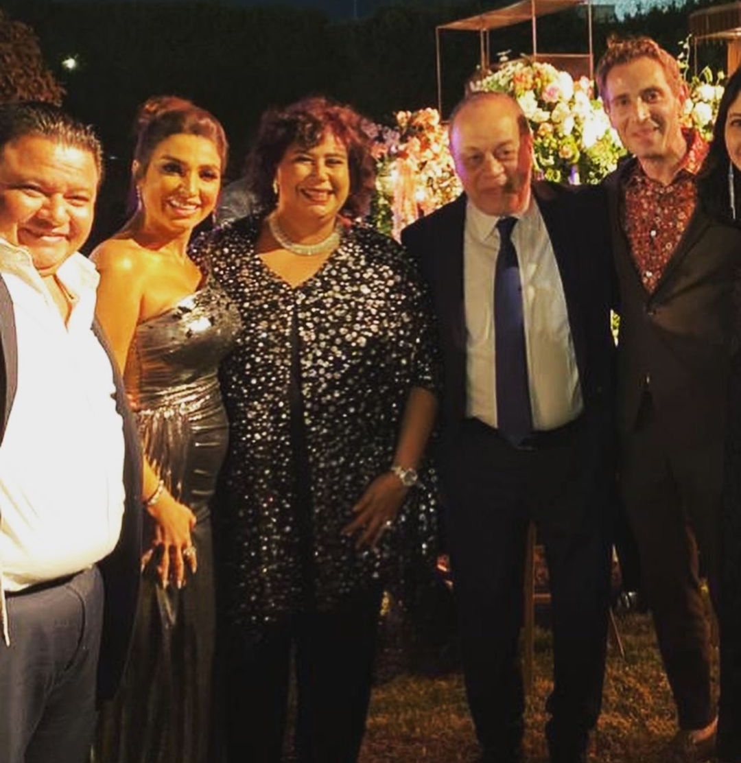 روجينا وزوجها أشرف زكي والوزيرة إيناس عبد الدايم والحضور