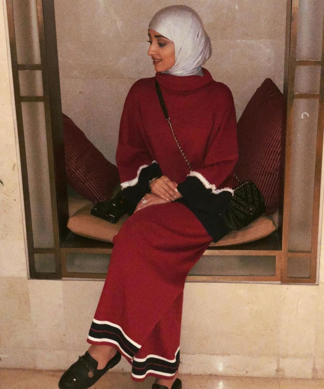 فستان شتوي جذاب من نجود بنت مشعل