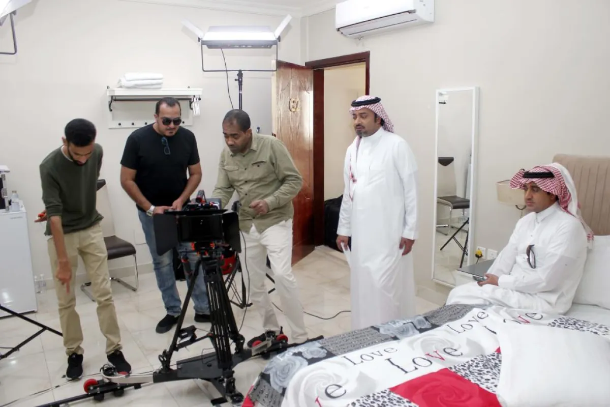 المخرج محمود السفير والمنتج أحمد الغامدي ومدير التصوير عبد الله صالح ومحمد بكر وصالح المالكي