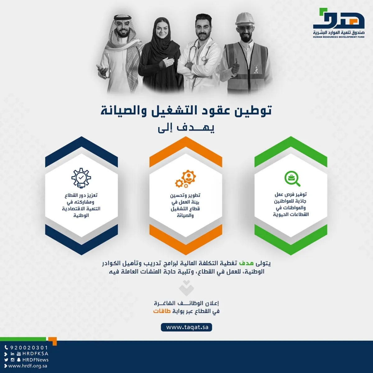 "هدف" يدعو منشآت التشغيل والصيانة لإعلان وظائف القطاع عبر بوابة "طاقات"