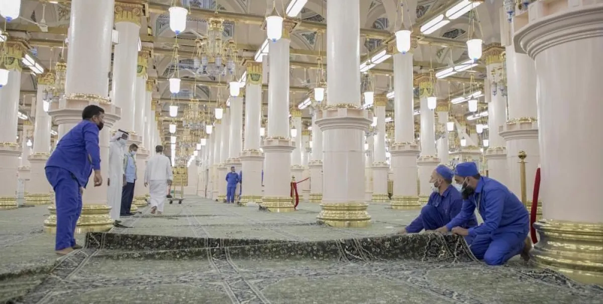 تجديد سجاد المسجد النبوي بتقنيات عصرية وهذه أهم خصائصه