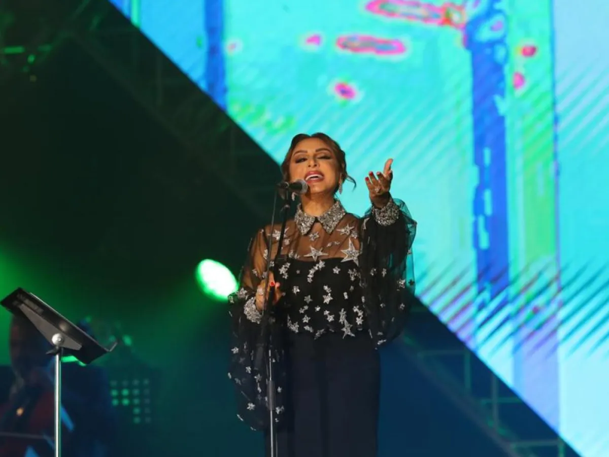 أنغام تغنت بالأغنية الخليجية - تصوير : محمد اليامي