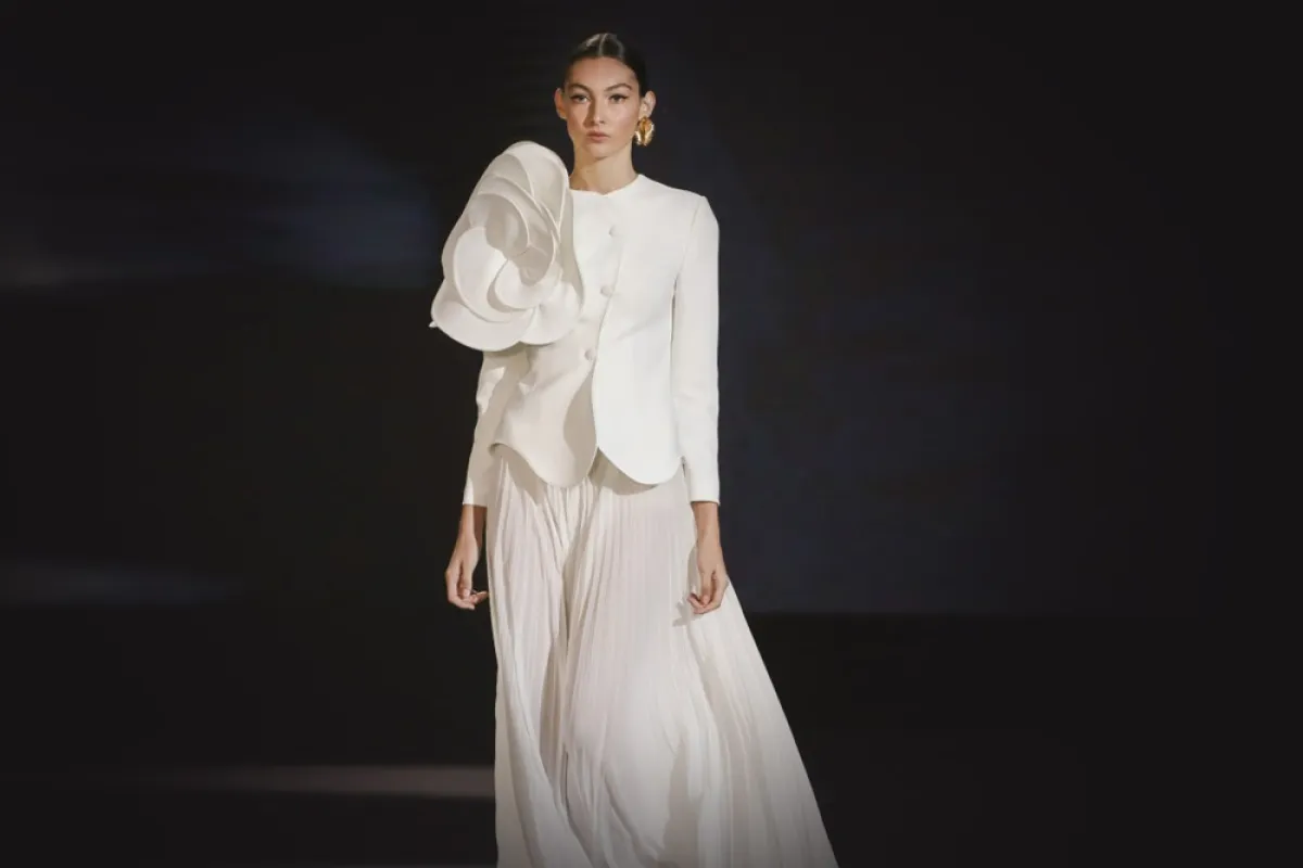 سروال عروس باللون الأبيض من Isabel Sanchis 