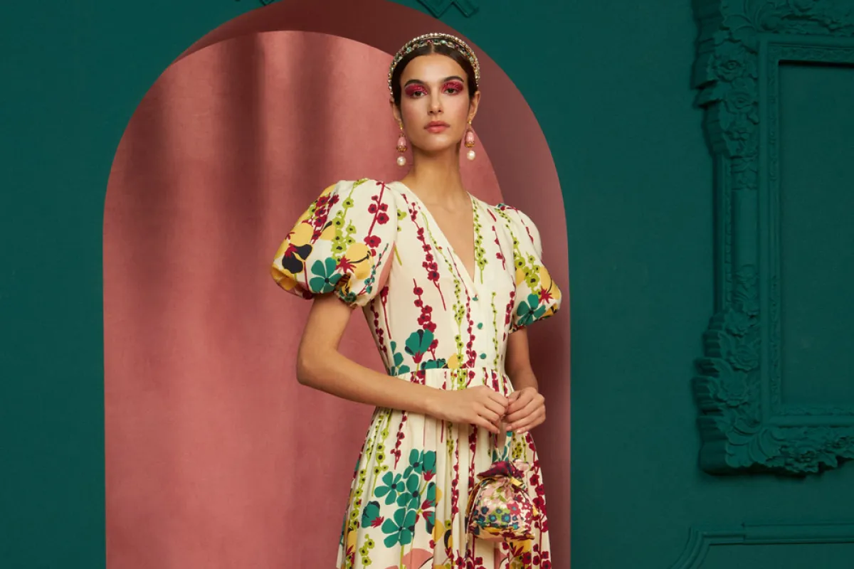 فستان مطبّع بالأزهار من لا دوبليج La Doublej