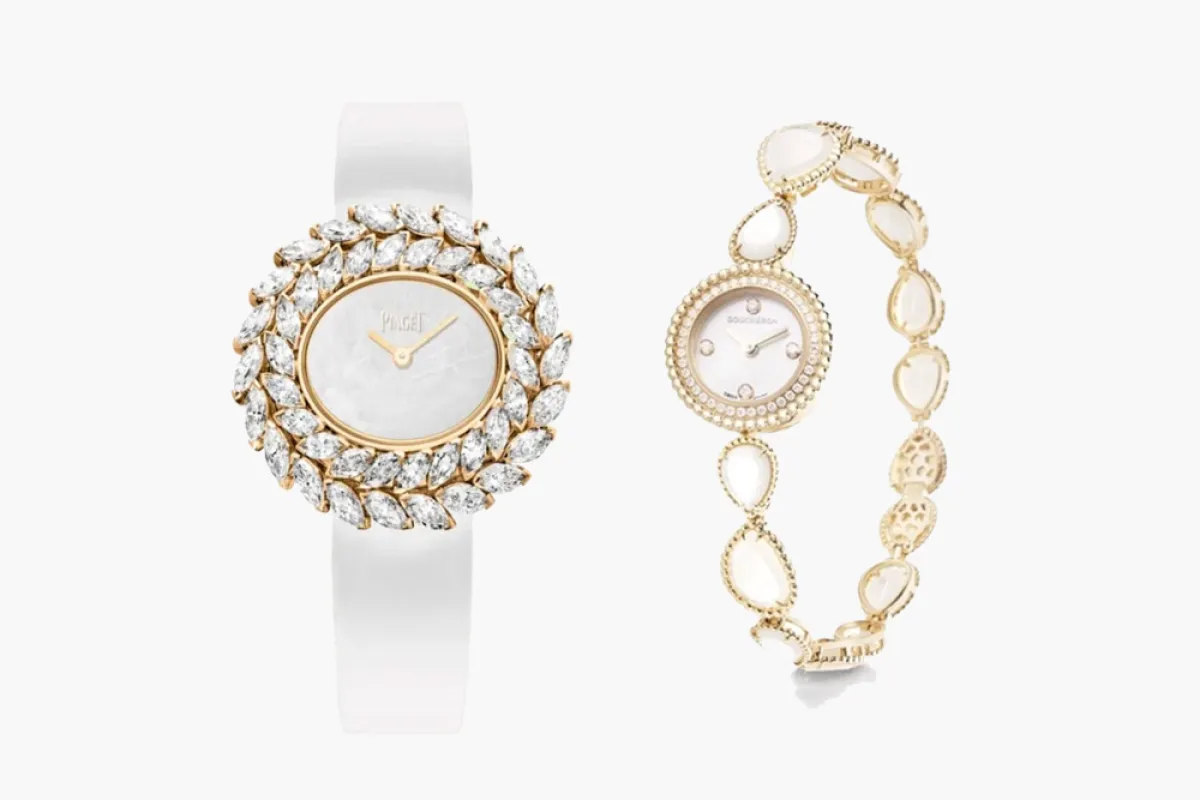  تنسيق ساعات باللون الأبيض مع فستان عروس