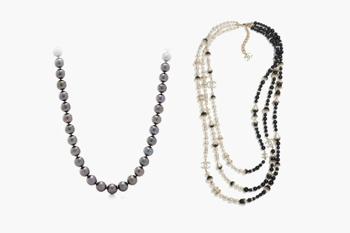 أجمل قلادات ملونة من اللؤلؤ المعقود 