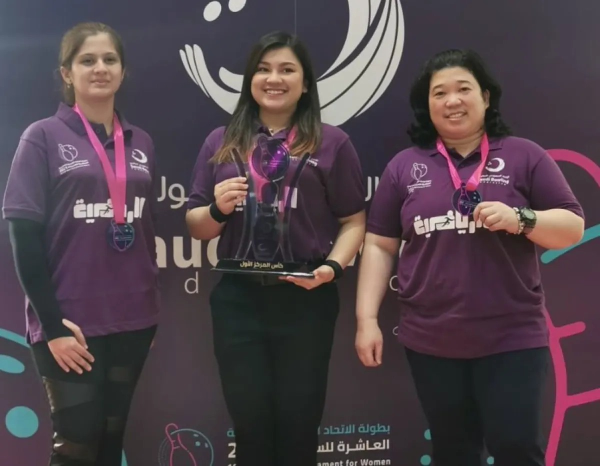 الفائزات الثلاث بالبطولة الصورة من حساب الاتحاد السعودي للبولينج
