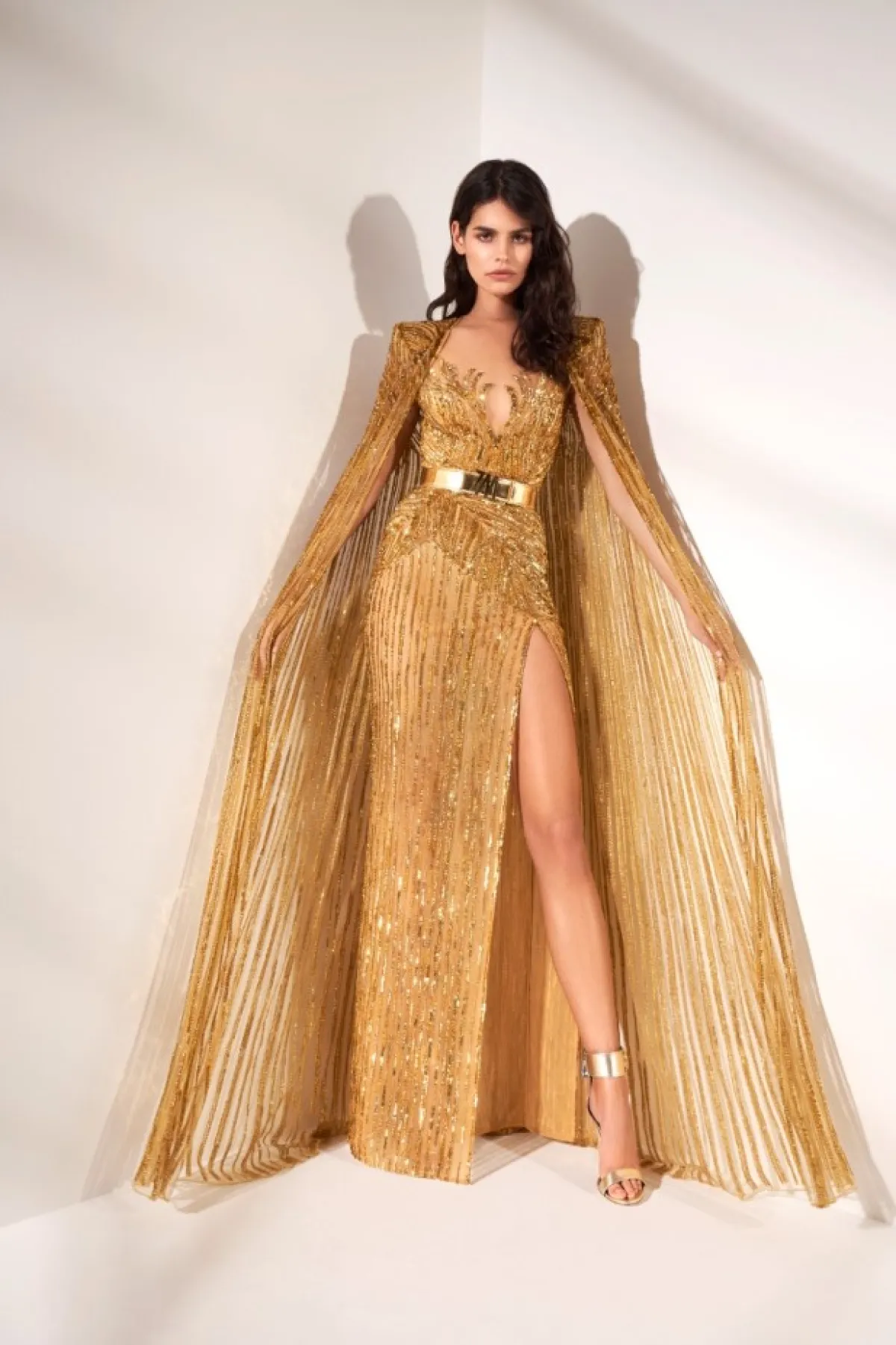 Zuhair Murad فستان باللون الذهبي من دار 