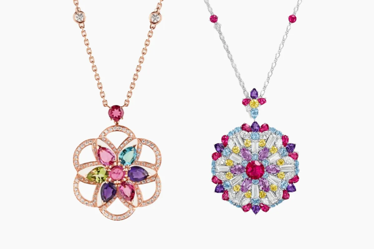 أجمل قلادات مرصّعة بالأحجار الكريمة