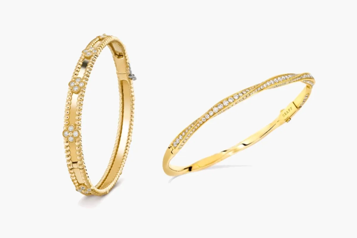 أساور ذهب مرصّعة بالألماس لعروس 2021