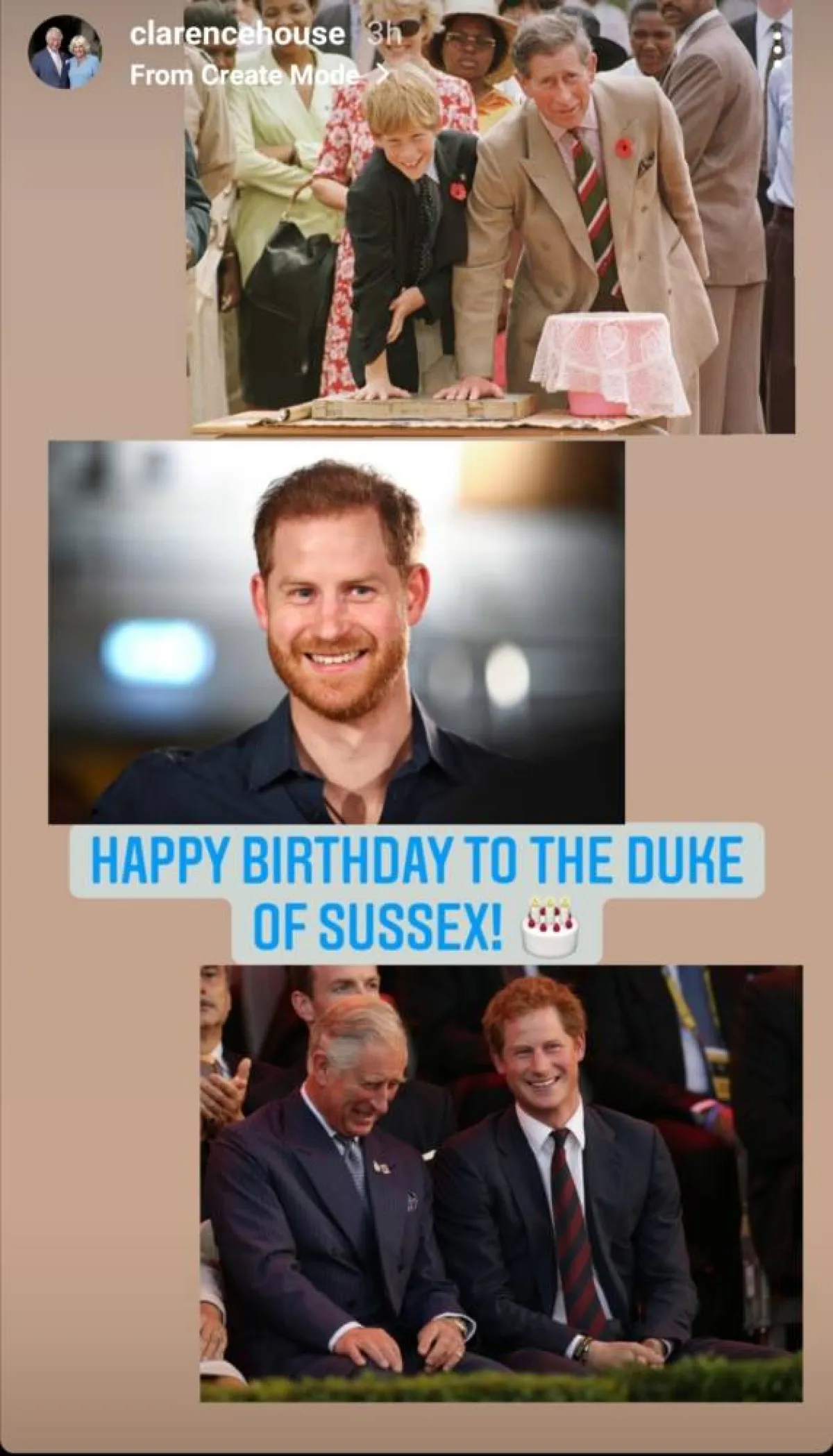تهنئة الأمير تشارلز وزوجته بعيد ميلاد هاري- الصورة من قصص إنستغرام Clarence House