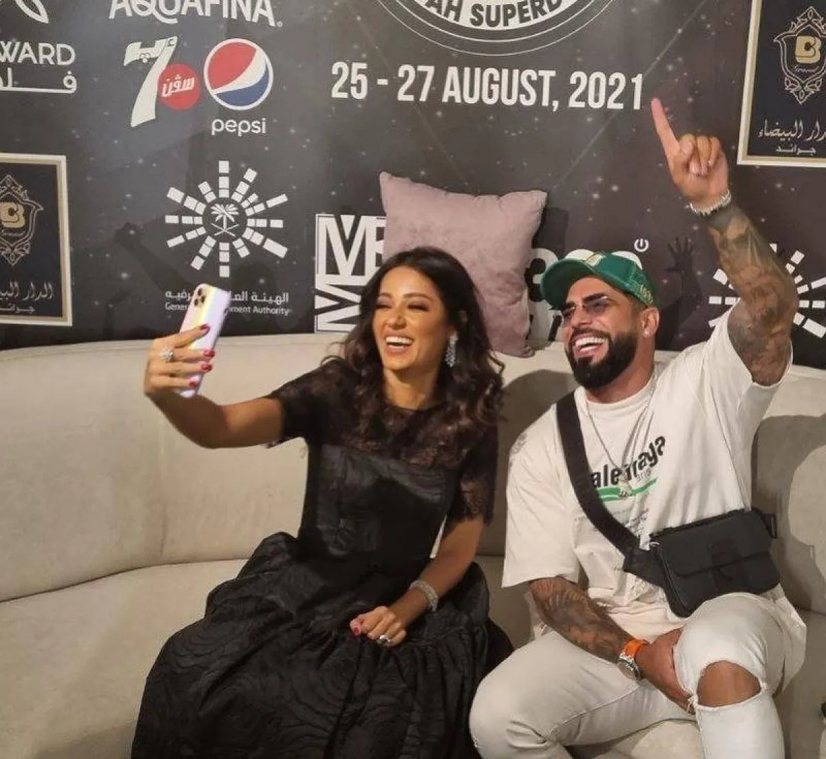 رحمة رياض ودجي أصيل - الصورة من حساب رحمة رياض في إنستقرام