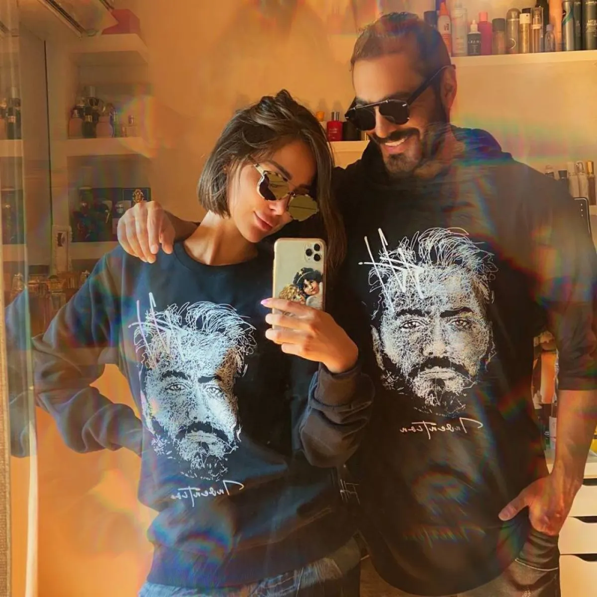 بسمة وزوجها تامر حسني - الصورة من حسابها على انستغرام