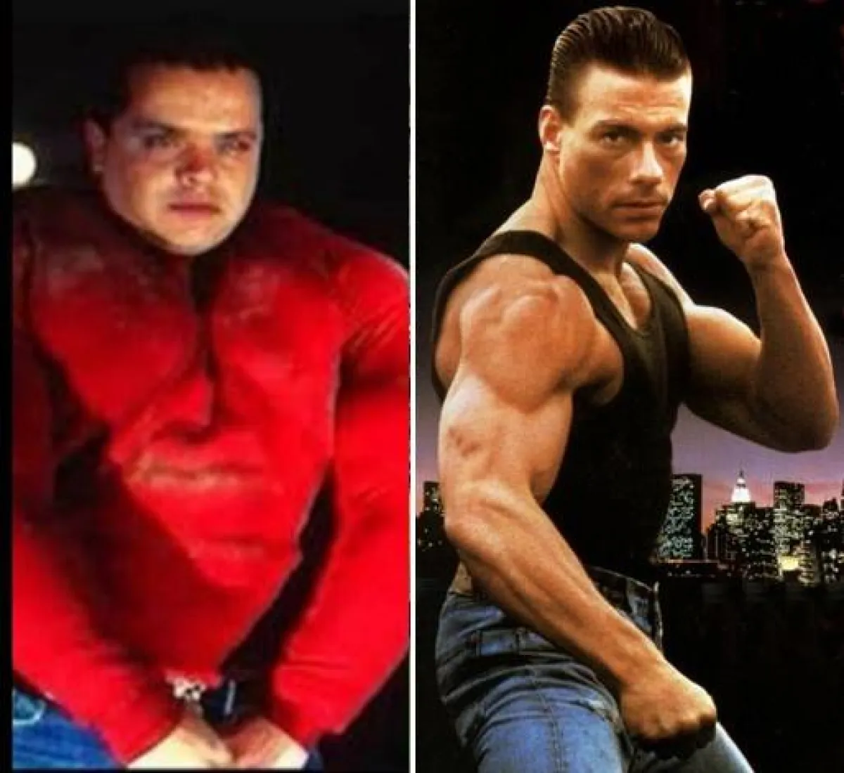 محمد هنيدي يتحدى فان دام- الصورة من فيسبوك محمد هنيدي