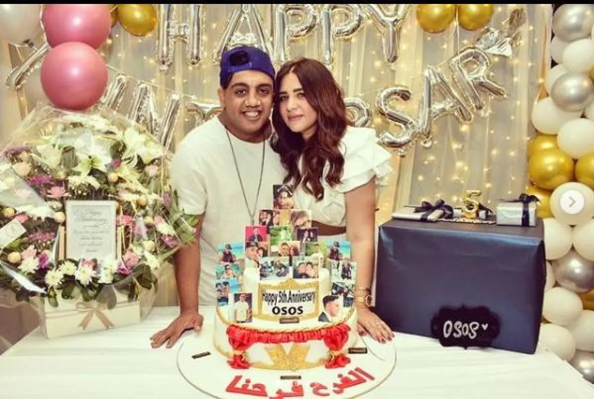 أوس اوس- الصورة مع زوجته من انستجرام أوس أوس
