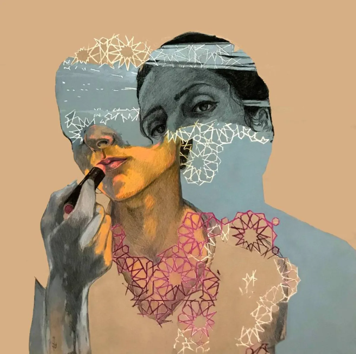 لوحة محمد عيد - فحم وباستيل من فيس بوك جاليري ضي