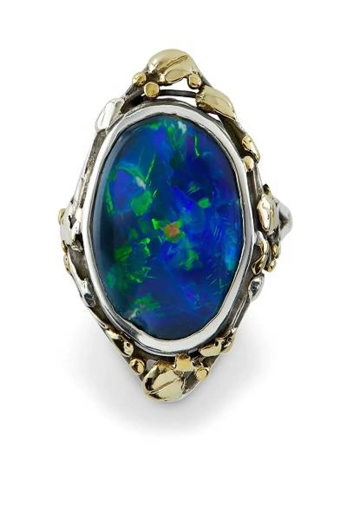 خاتم فضة مرصع بحجر الأوبال الأزرق من Pragnell Vintage