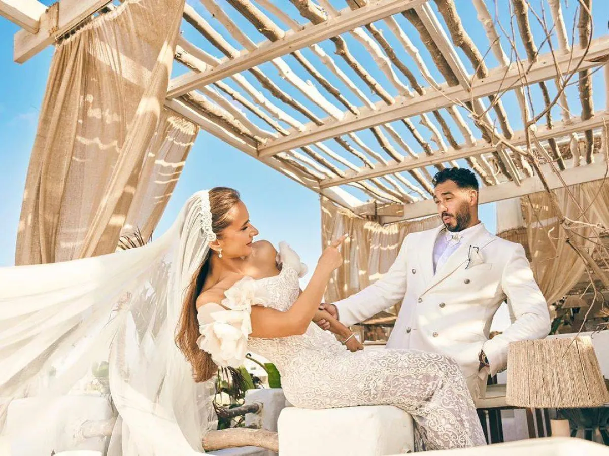 نيللي كريم وزوجها هشام عاشور- الصورة من حسابها على انستغرام