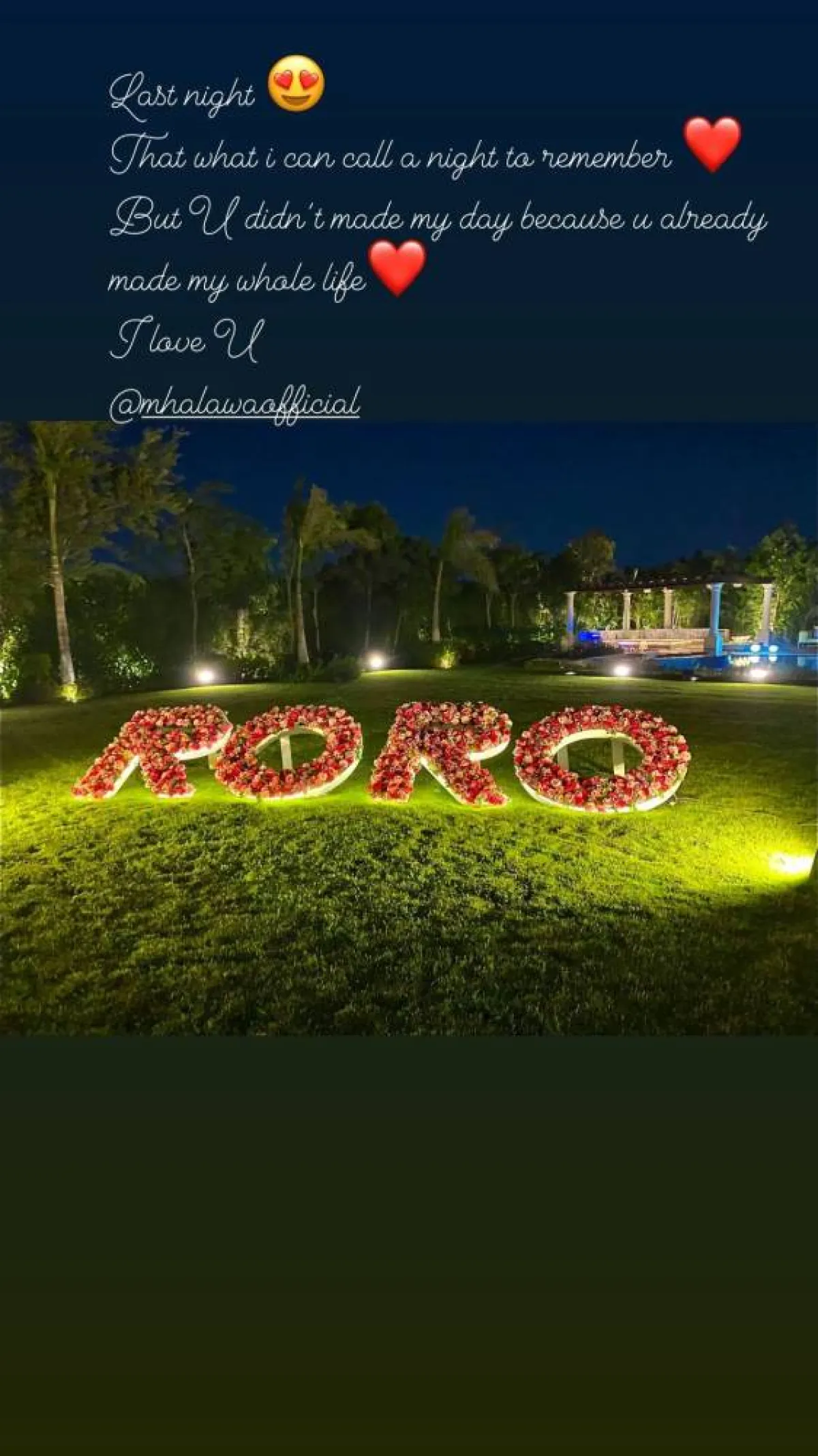 رسالة من محمد حلاوة لزوجته ريهام حجاج في عيد ميلادها - الصورة من انستا انستغرام ريهام