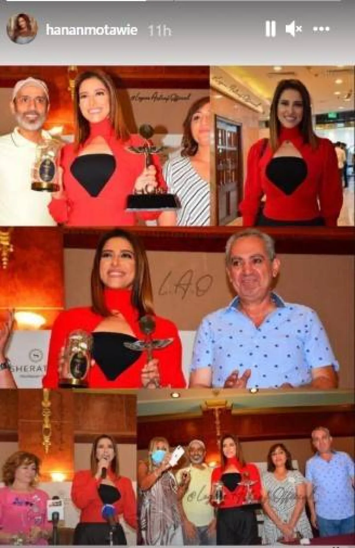 صور مجمعة لتكريم حنان مطاوع - الصورة من حسابها على انستجرام