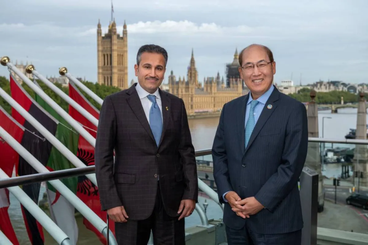 صالح الجاسر والأمين العام للمنظمة. المصدر الصفحة الرسمية للجاسر على تويتر