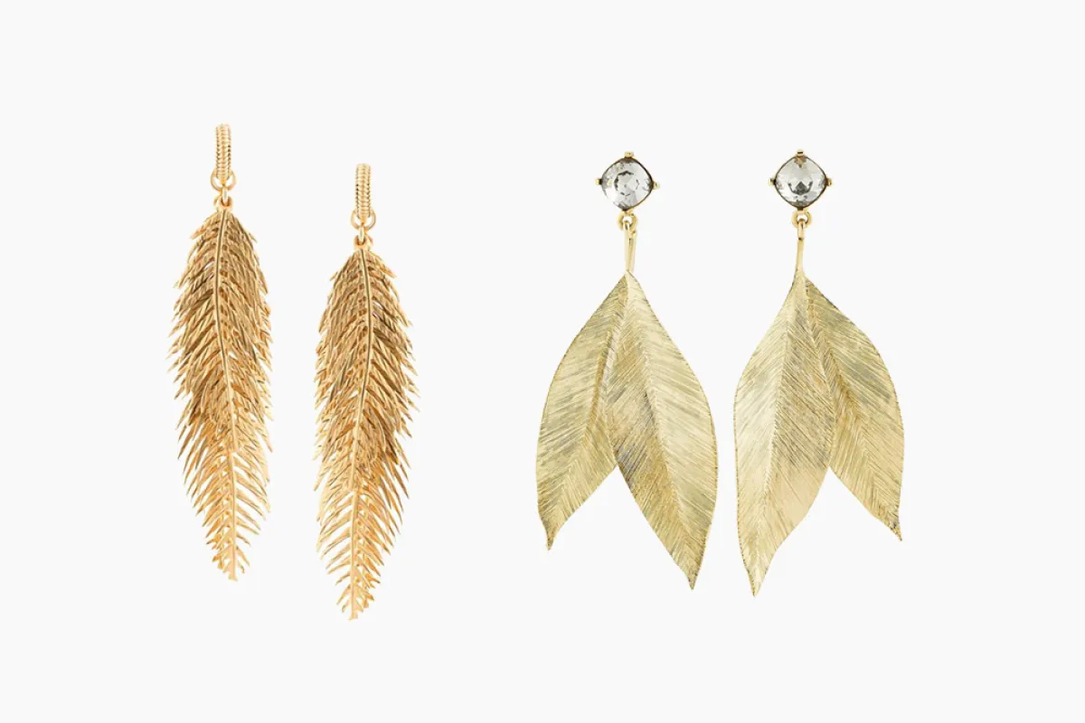 أقراط أذن متدلية على شكل ورقة نخيل 