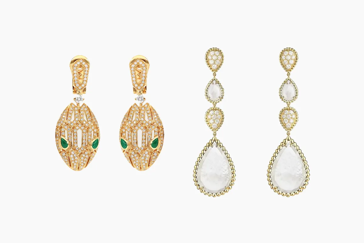 أقراط ذهب أصفر لإطلالة راقية في سهرات 2021    