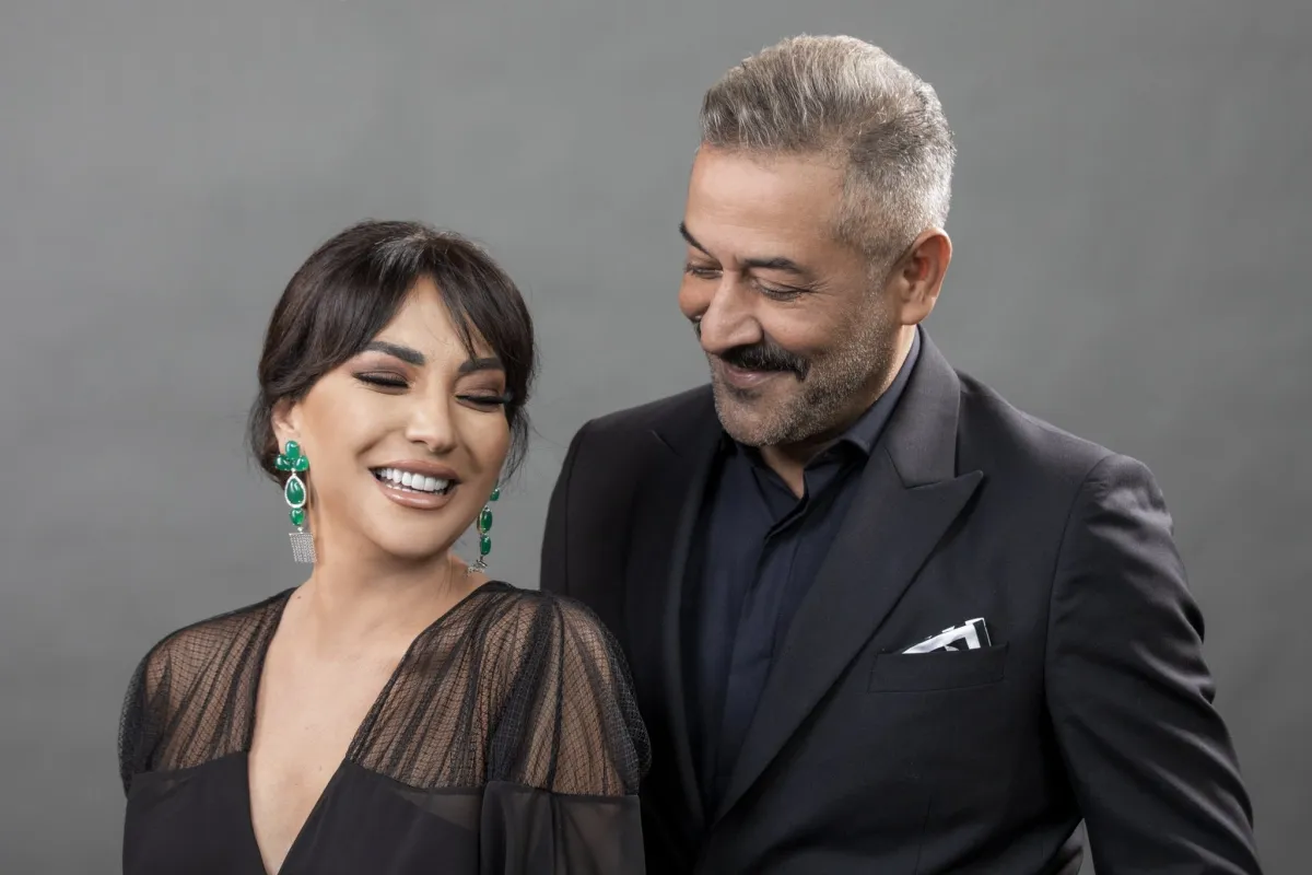 عبد المنعم عمايري وأمل عرفة - الصورة من حساب أمل على تويتر