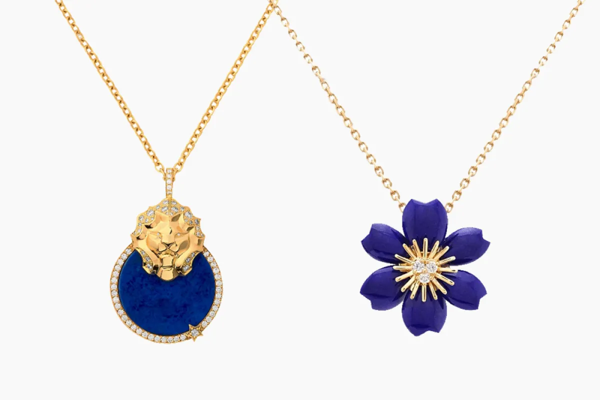 أجمل موديلات قلادات مرصّعة بأحجار اللازورد