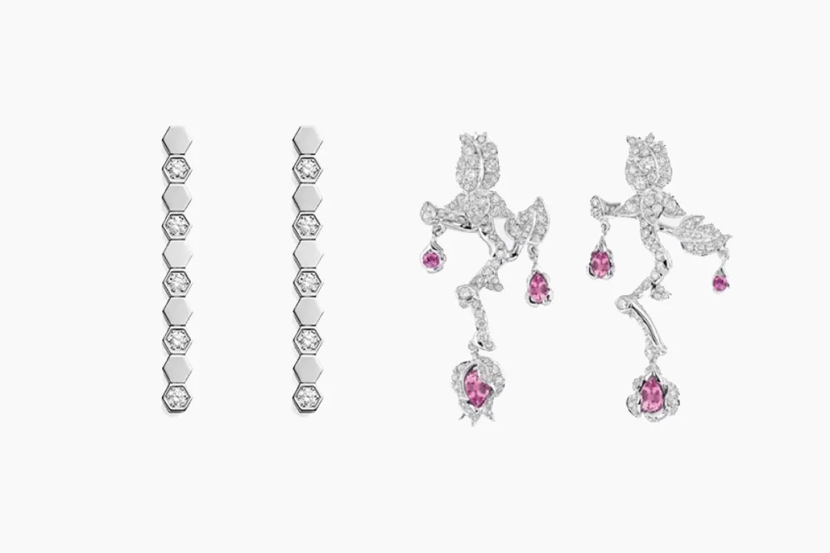 موديلات أقراط متدلية من الذهب الأبيض 