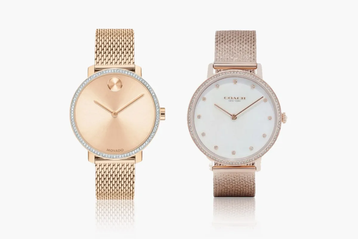 ساعات ذهبية فاخرة مرصّعة بالكريستال