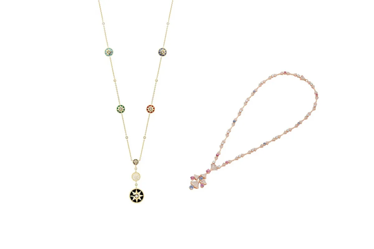 موديلات سلاسل بأحجار ملونة لإطلالة عصرية 