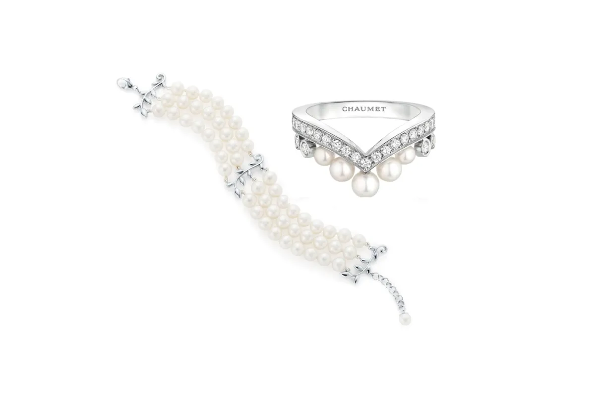 مجوهرات مرصّعة بلؤلؤ أكويا لإطلالة مسائية براقة