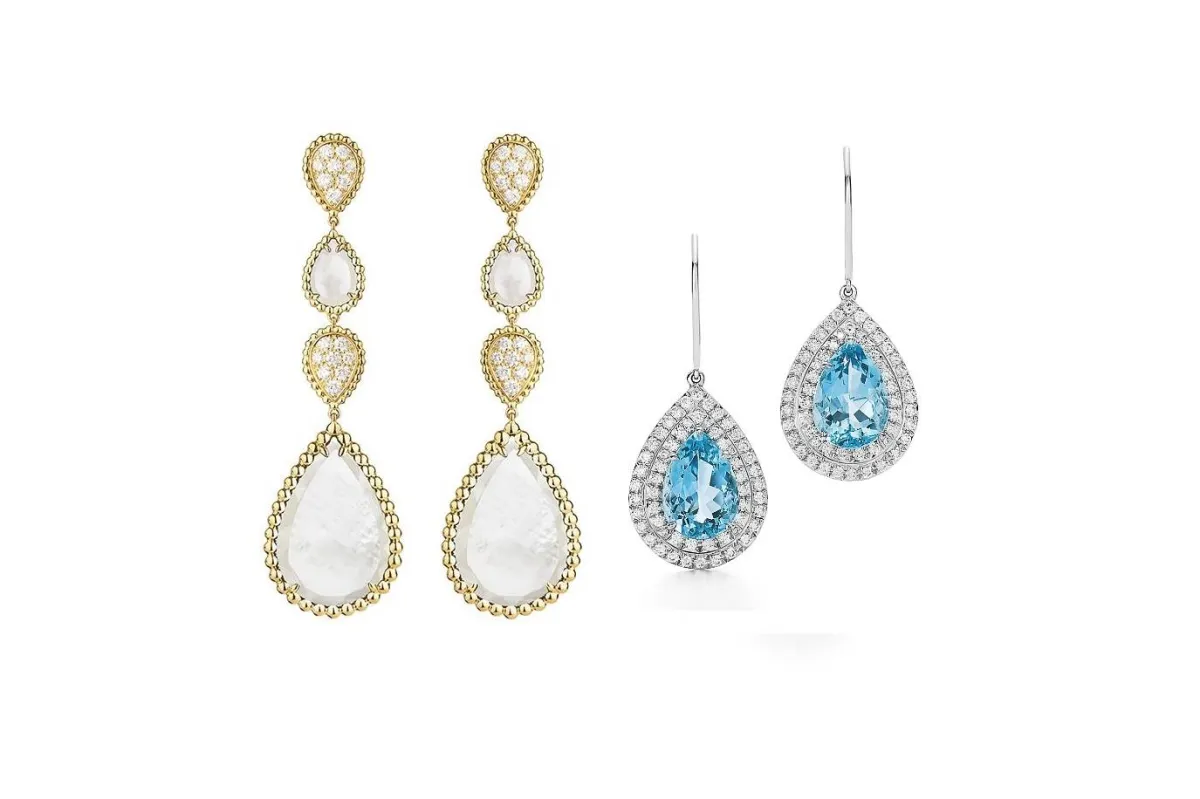 أقراط أذن نسائية على شكل قطرة الماء