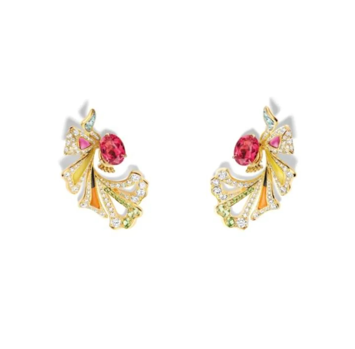 Chaumet  أقراط فراشة ملونة من علامة شوميه 