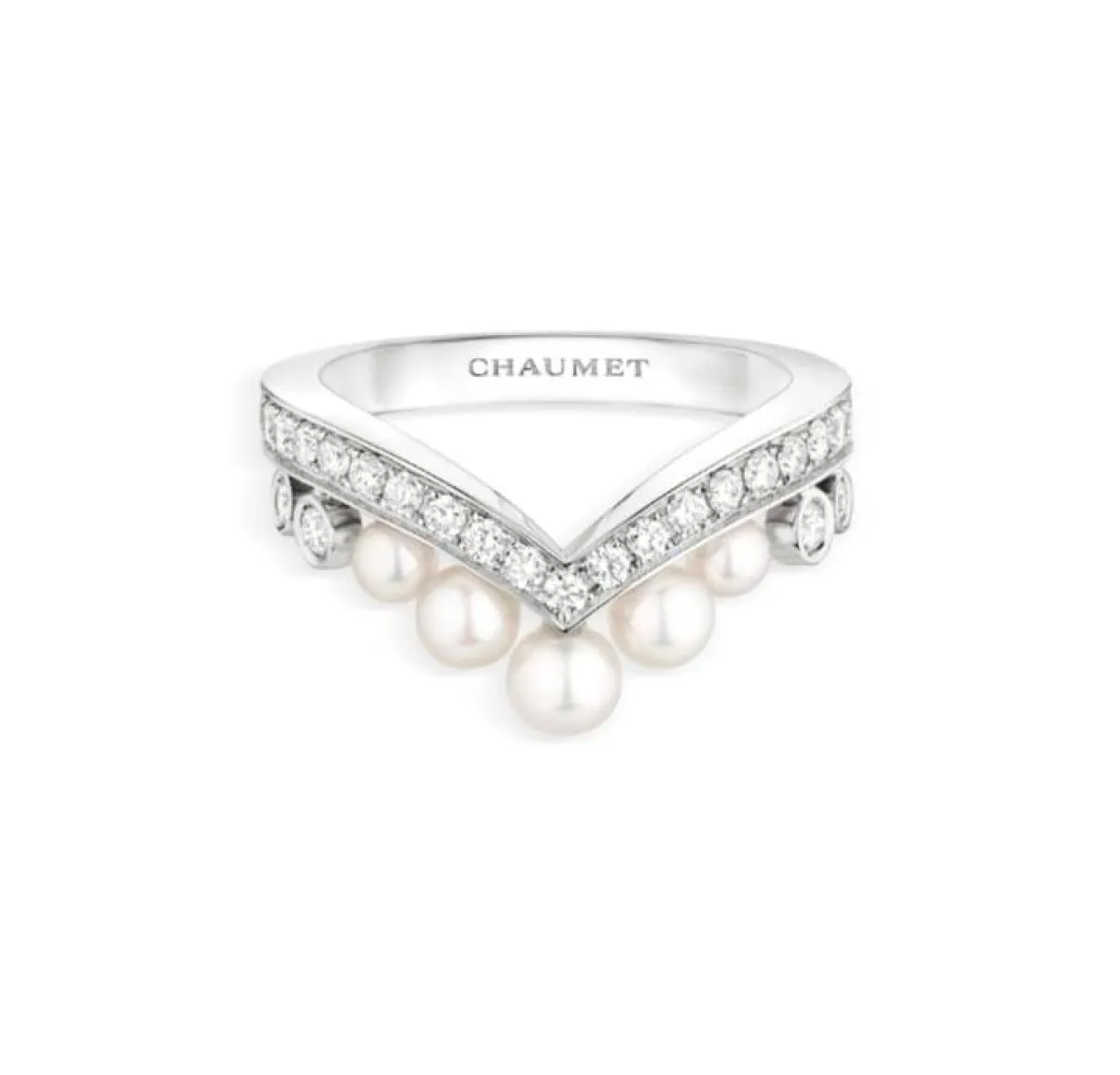 Chaumet  خاتم فاخر بلؤلؤ أكويا من شوميه