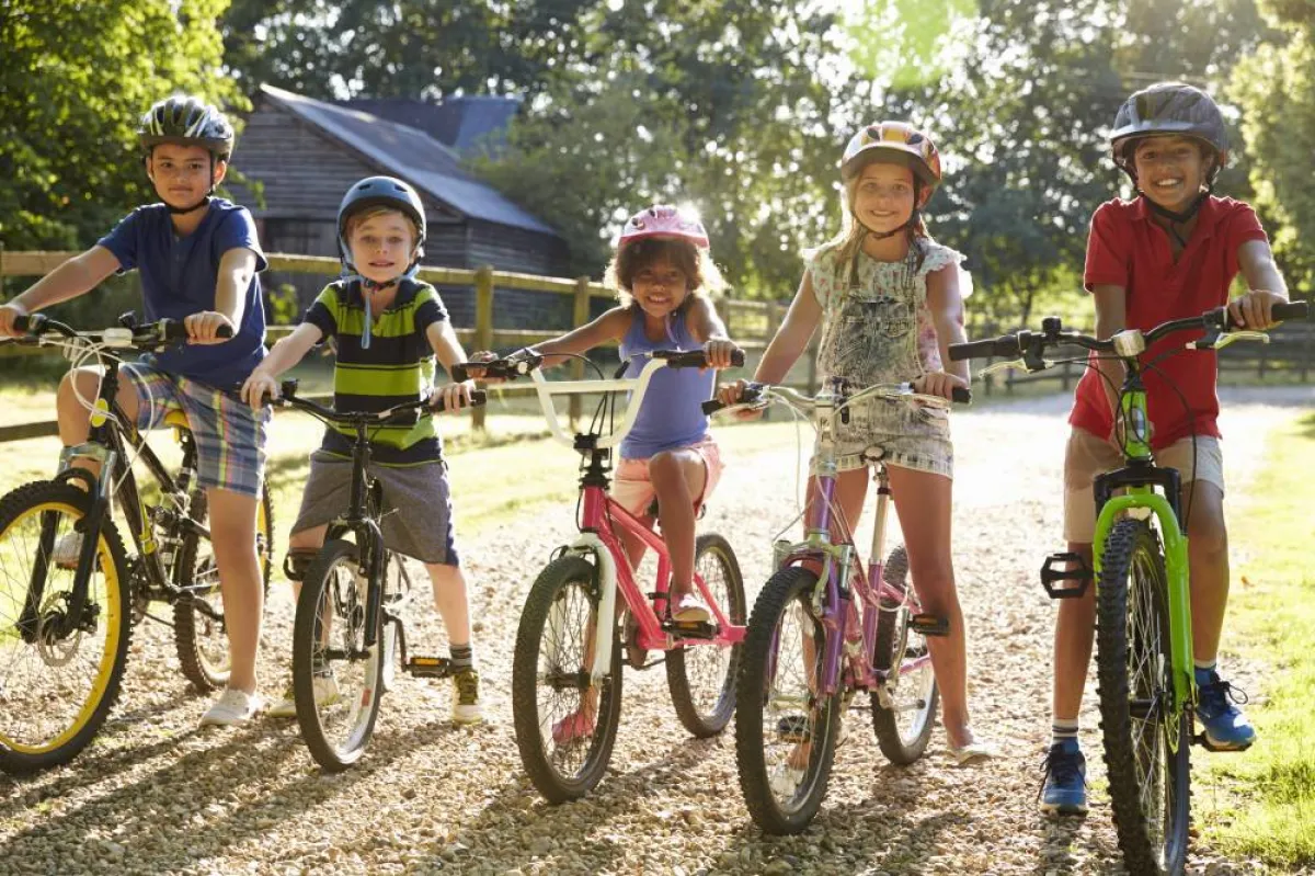 صورة إخوة على دراجاتهم