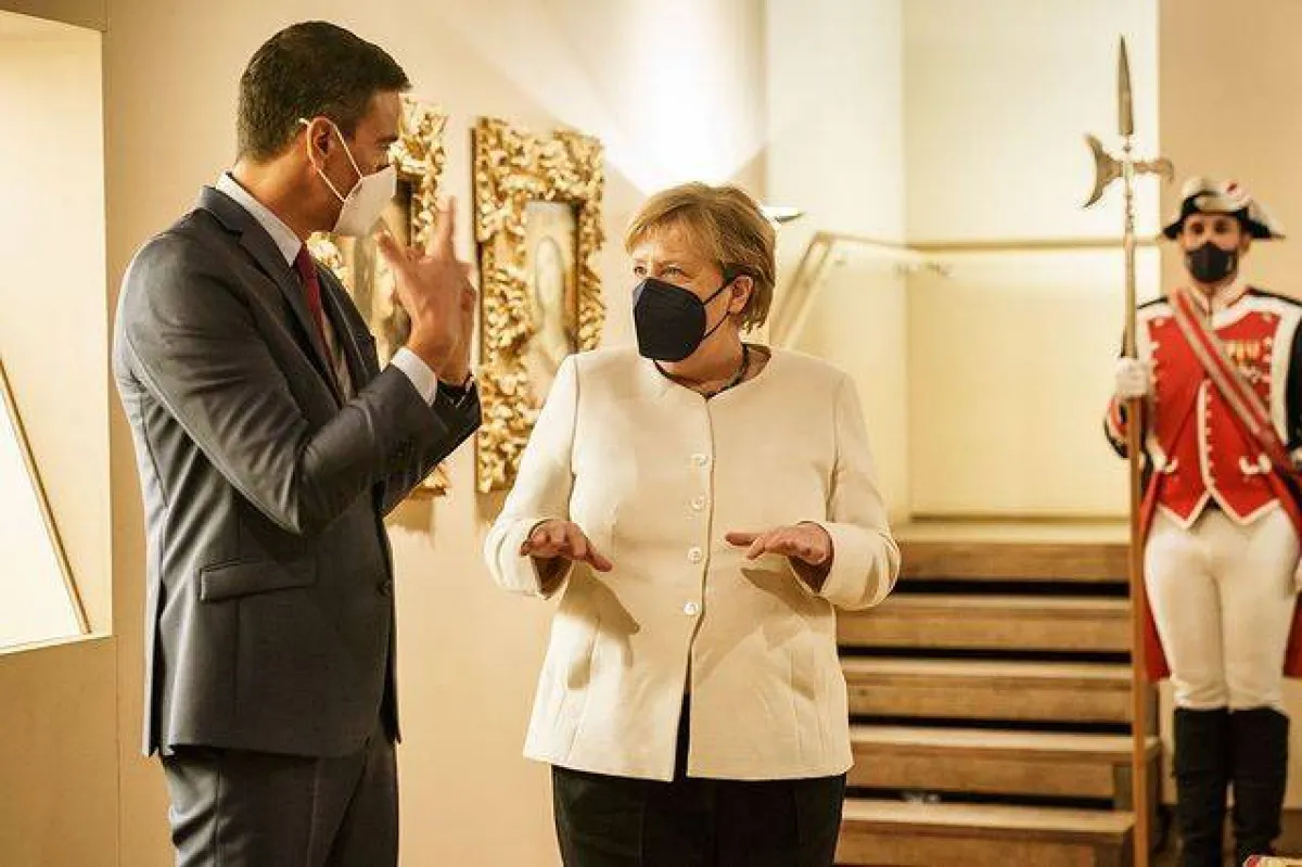 أنجيلا ميركل مع رئيس الوزراء الإسباني سانشيز- الصورة من حساب أنجيلا ميركل على إنستغرام