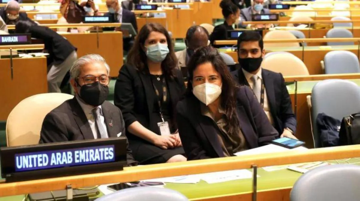 جانب من مشاركة الإمارات في انتخابات الجمعية العامة للأمم المتحدة. المصدر (الشرق الأوسط) 