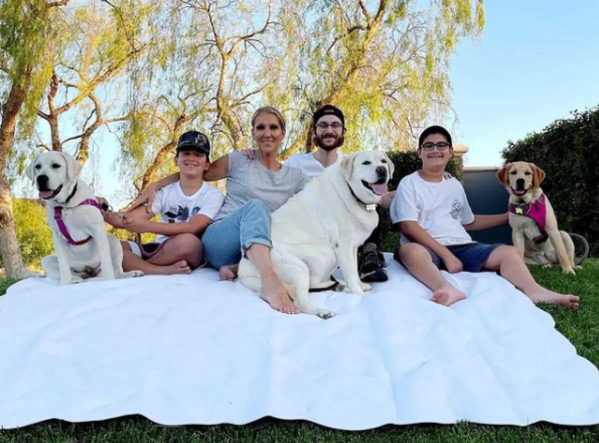 سيلين ديون مع أولادها - الصورة من انستغرام النجمة