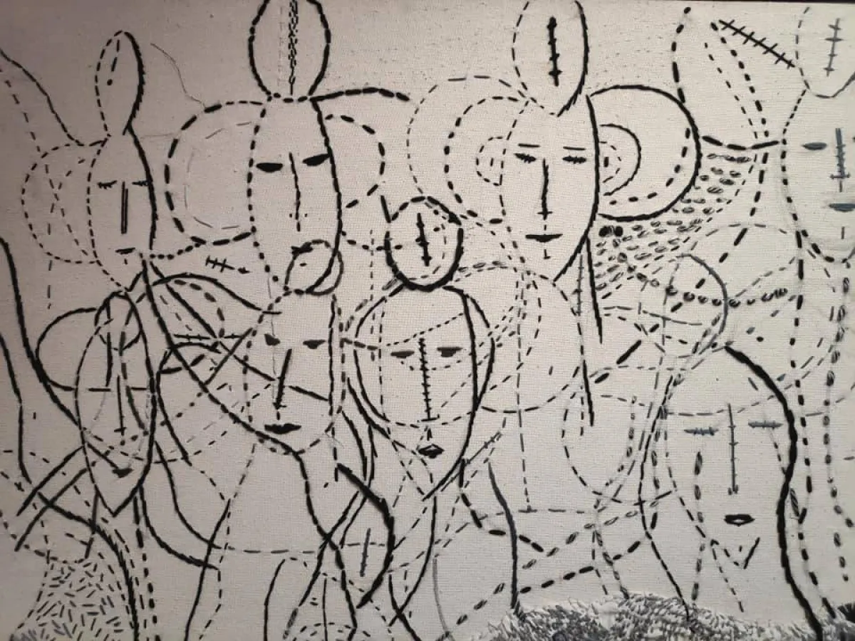 لوحة تجريدية من معرض الرحلة