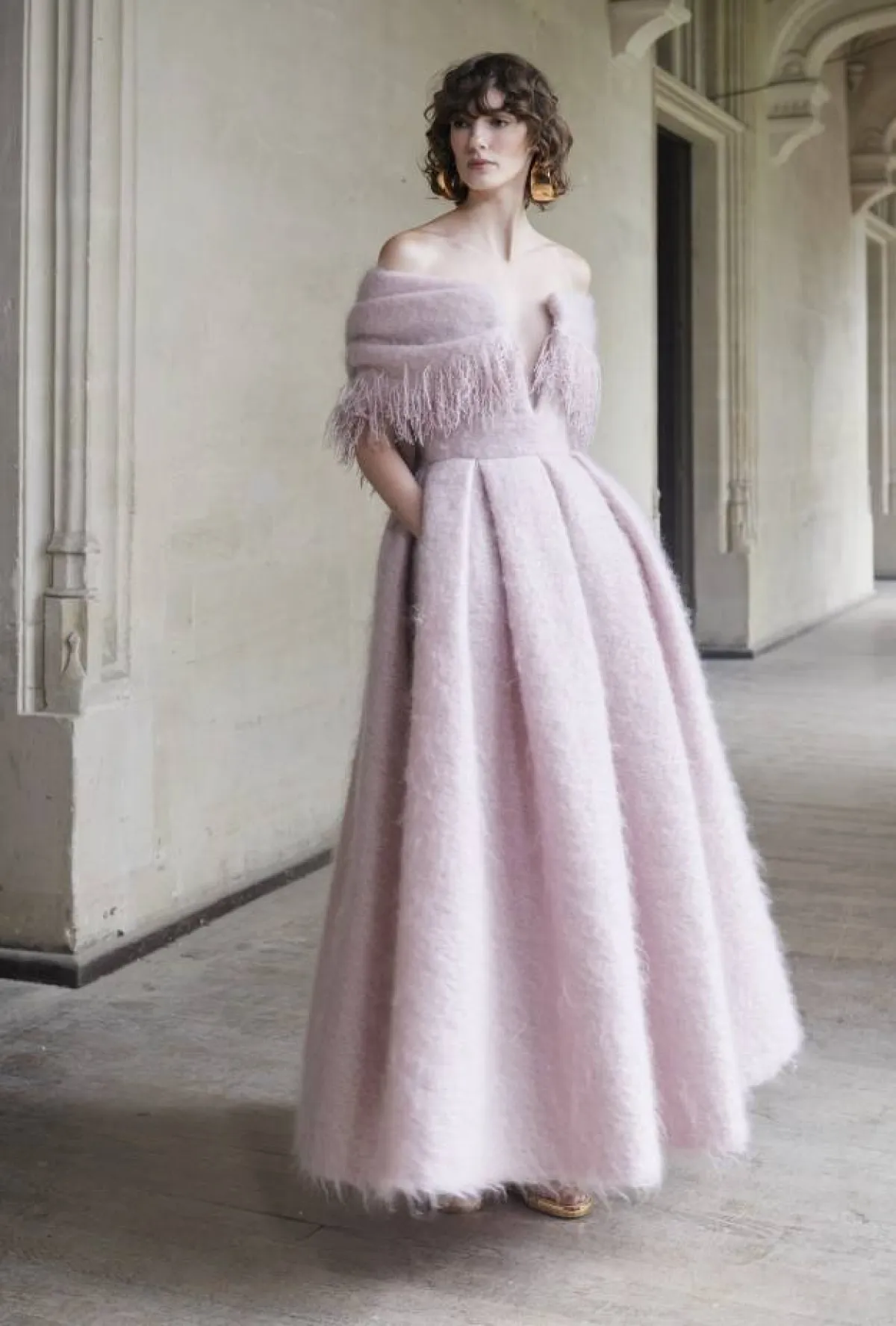 فستان خطوبة لاللون الزهري الناعم من كريستوف جوس  Christophe  Josse