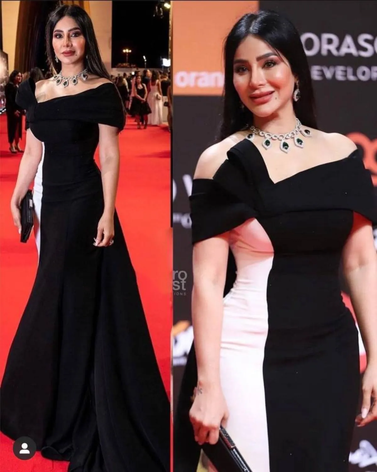 لجين عمران في مهرجان الجونة 2021 - الصورة من انستغرام دار أزياء شربل كرم