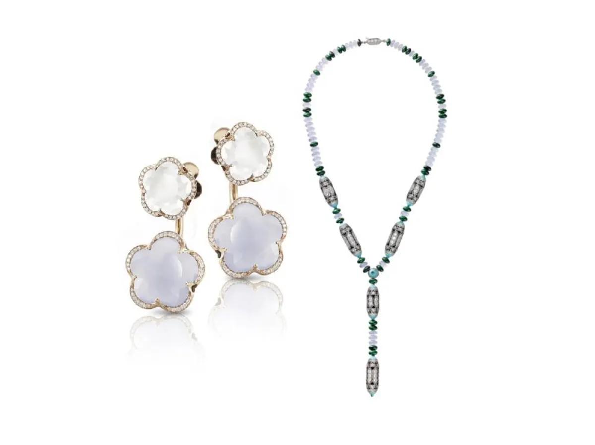 مجوهرات مرصعة بحجر كالسيدوني اللافندر