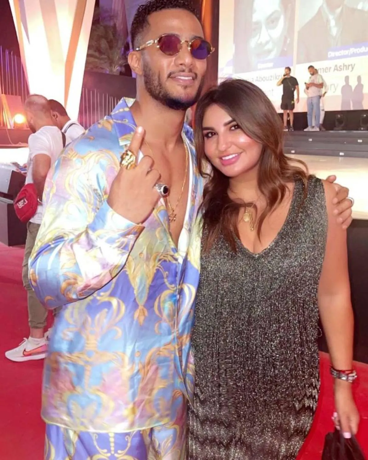 شذى حسون برفقة محمد رمضان في مهرجان الجونة - الصورة من حسابها على انستغرام