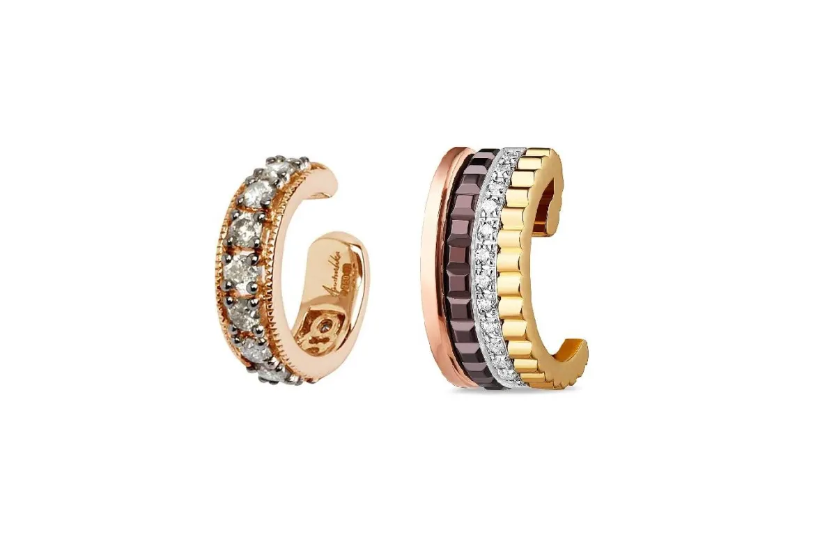 أحدث موديلات اقراط ذهب cuff لخريف 2021