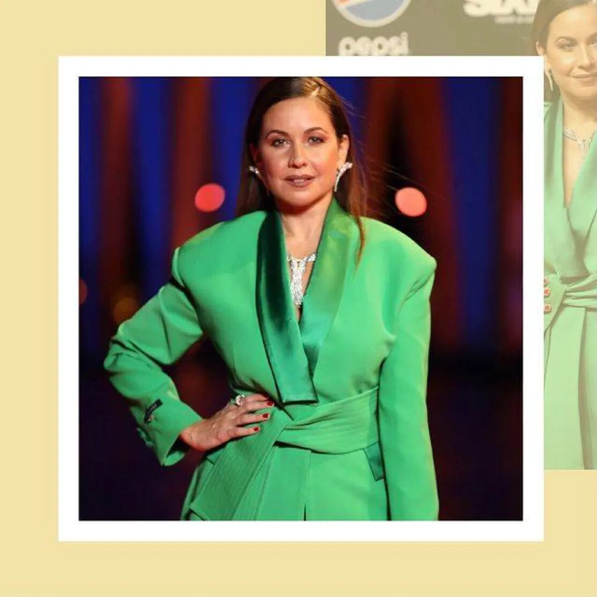 طقم المجوهرات الذي ظهرت به ريا أبي راشد في مهرجان الجونة- الصورة من حساب مجوهرات يسايان على انستغرام 