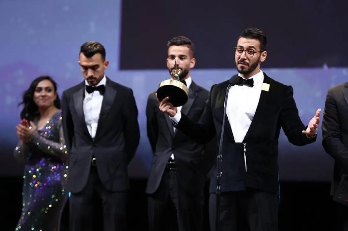  علي العربي ونجوم فيلم كباتن الزعتري - الصورة من حساب مهرجان الجونة على انستغرام 