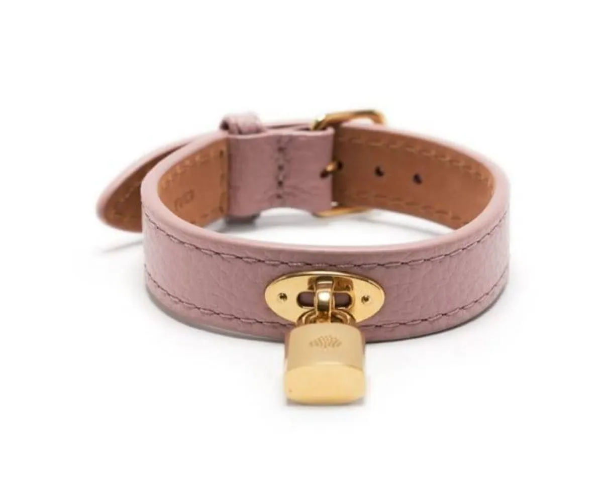سوار جلد باللون الوردي