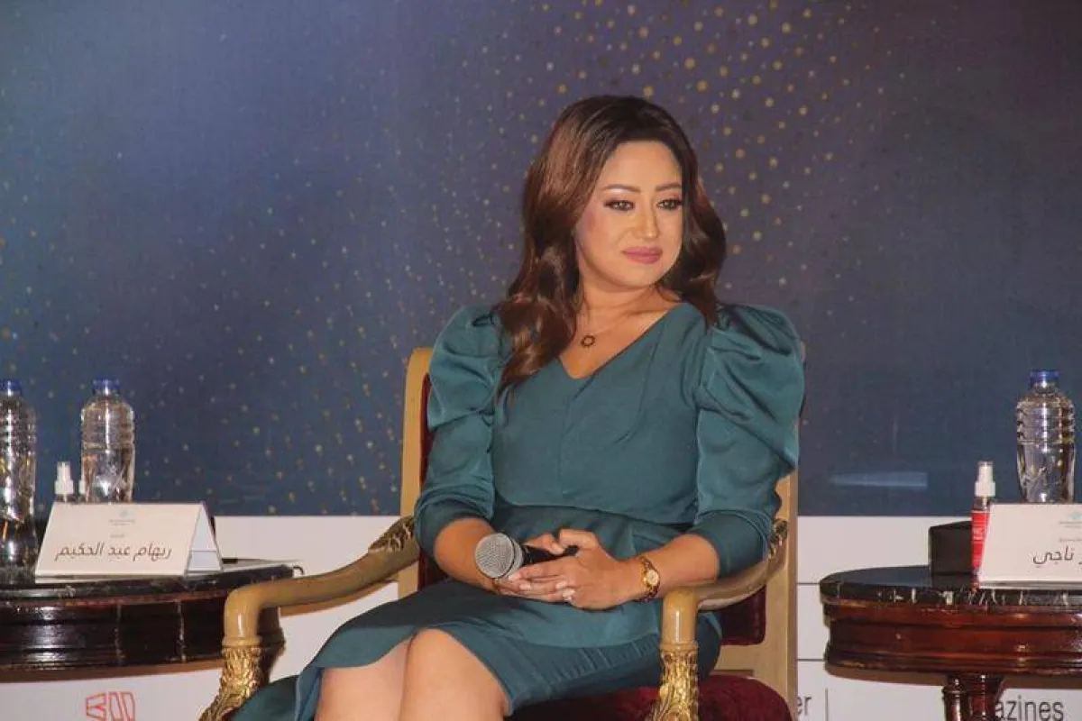 ريهام عبد الحكيم - الصورة من المسؤول الإعلامي بالمؤتمر الصحافي